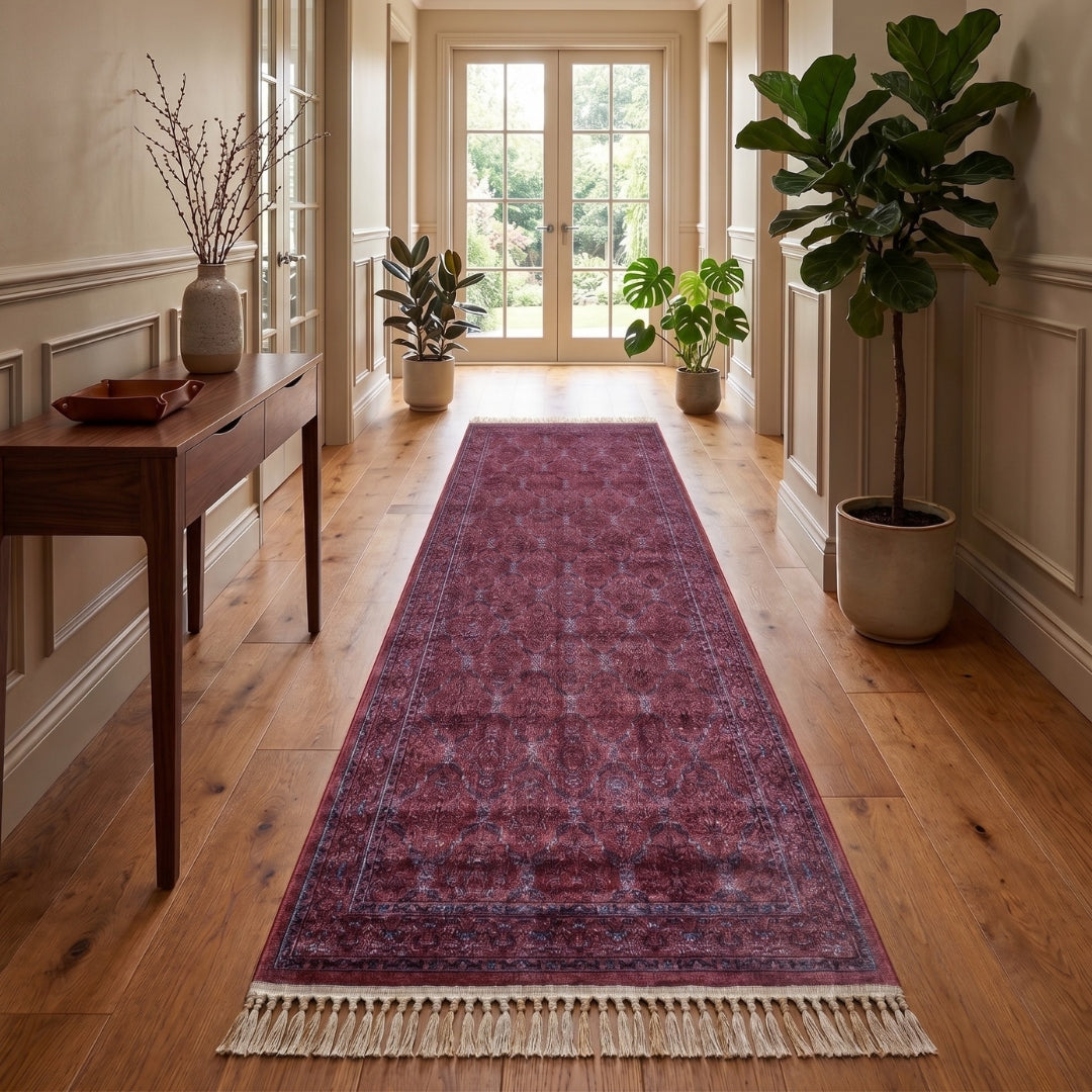 Gulzar Rug – Heritage Charm in Deep Red