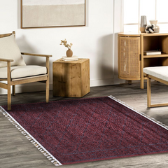 Gulzar Rug – Heritage Charm in Deep Red